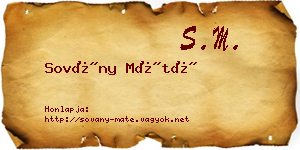 Sovány Máté névjegykártya