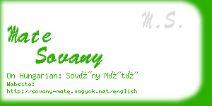 mate sovany business card